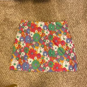 Retro Floral Mini Skirt
